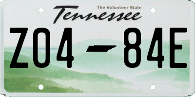 TN license plate Z0484E