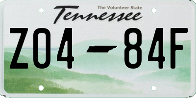 TN license plate Z0484F