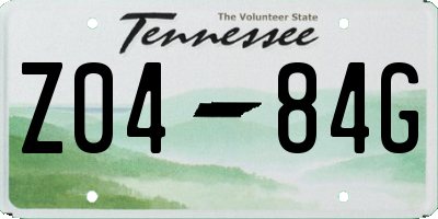 TN license plate Z0484G