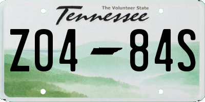 TN license plate Z0484S