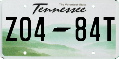 TN license plate Z0484T