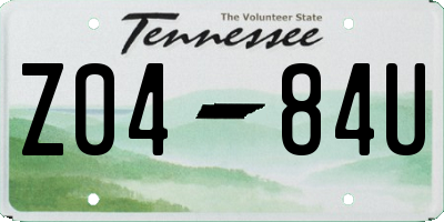 TN license plate Z0484U