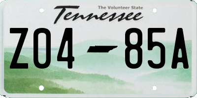 TN license plate Z0485A
