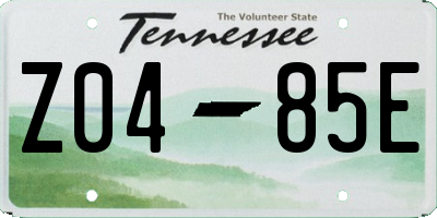 TN license plate Z0485E
