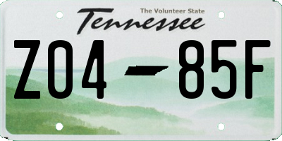 TN license plate Z0485F