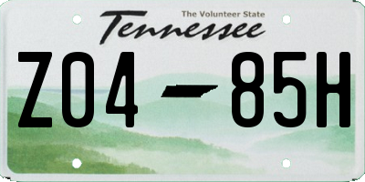 TN license plate Z0485H