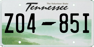 TN license plate Z0485I