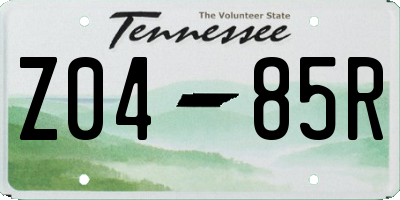 TN license plate Z0485R