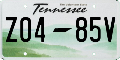 TN license plate Z0485V
