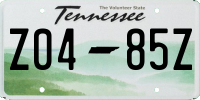 TN license plate Z0485Z