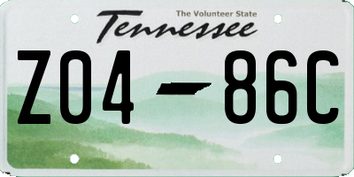 TN license plate Z0486C