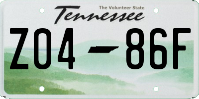 TN license plate Z0486F
