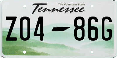 TN license plate Z0486G
