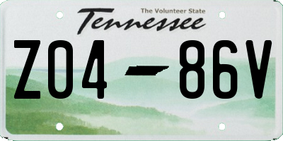 TN license plate Z0486V
