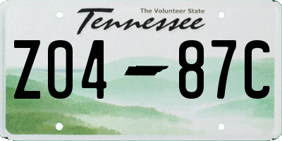 TN license plate Z0487C