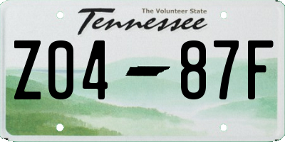 TN license plate Z0487F