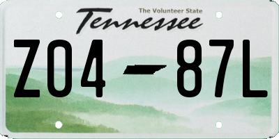 TN license plate Z0487L
