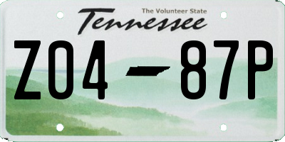 TN license plate Z0487P