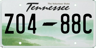 TN license plate Z0488C