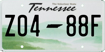 TN license plate Z0488F