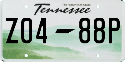 TN license plate Z0488P