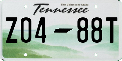 TN license plate Z0488T