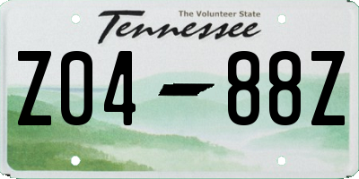 TN license plate Z0488Z