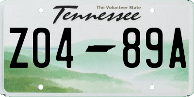 TN license plate Z0489A