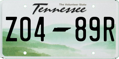 TN license plate Z0489R
