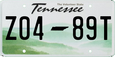 TN license plate Z0489T