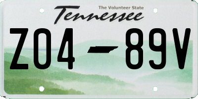 TN license plate Z0489V