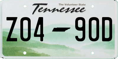TN license plate Z0490D