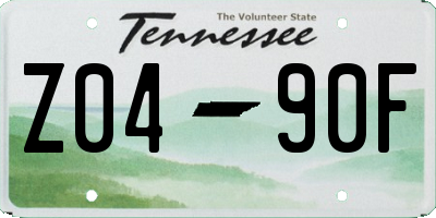 TN license plate Z0490F