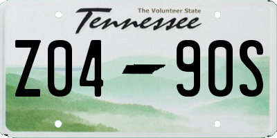 TN license plate Z0490S