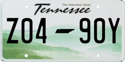 TN license plate Z0490Y