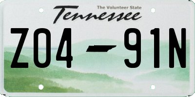 TN license plate Z0491N