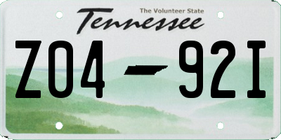 TN license plate Z0492I