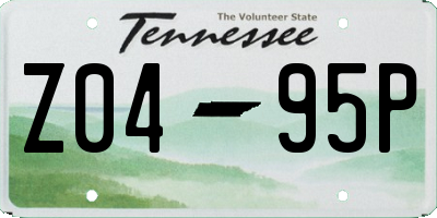 TN license plate Z0495P