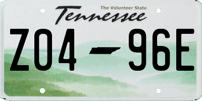 TN license plate Z0496E