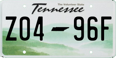TN license plate Z0496F