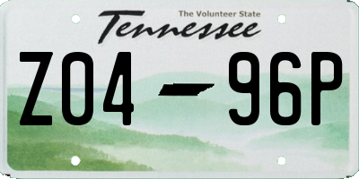 TN license plate Z0496P