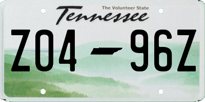 TN license plate Z0496Z