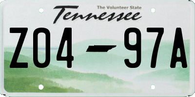 TN license plate Z0497A