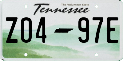 TN license plate Z0497E