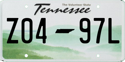 TN license plate Z0497L