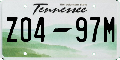TN license plate Z0497M
