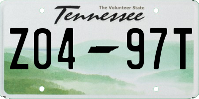 TN license plate Z0497T