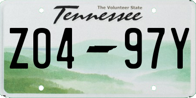 TN license plate Z0497Y