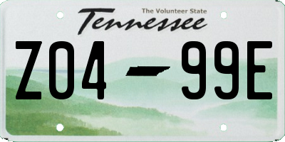 TN license plate Z0499E