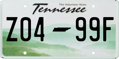 TN license plate Z0499F
